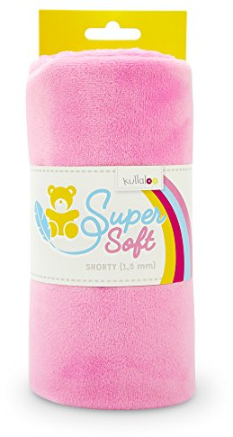 kullaloo Plüsch Stoff SuperSoft SHORTY in vielen Farben - 1,5mm Florlänge, EN 71-3 & EN 71-9 Zertifiziert (rosa)