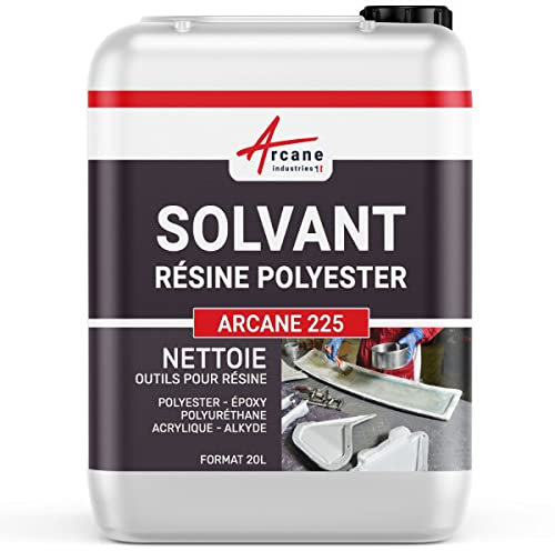 Nettoyant résine polyester, synthétique, naturelle, gel, coat, substitut, acétone, collage, élastomère, solvant, résine, polyester - 20 L - ARCANE INDUSTRIES