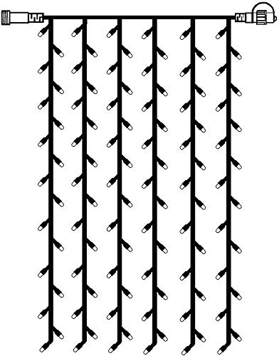 Best Season LED-Lichtervorhang 1 x 2 m für außen, 102 Kaltweiße LEDs, IP44 Spritzwasserschutz, Weihnachtsbeleuchtung, Erweiterbar, 8 W, Weiß
