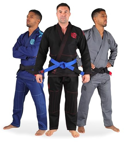 Sanabul Essentials V.2 Ultraleichtes BJJ Jiu Jitsu Gi mit vorgeschrumpftem Stoff (Schwarz, A0)