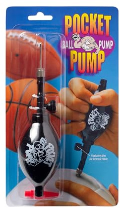 Tandem Sport Pocket Pump - Mini Ball Pump with Hose & Air Release Valve - Travel Size Ball Pump for Volleyballs, Basketballs & Footballs - Easy, One Hand Operation - Black