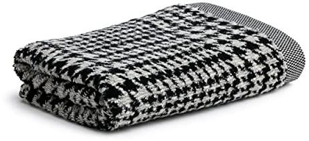 möve Brooklyn Duschtuch Glencheck 80 x 150 cm aus 85 % Baumwolle / 10 % Viskose aus Bambus-Zellstoff / 5 % Leinen, nature / black