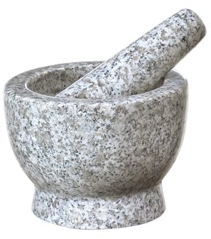 cilio Mörser SALOMON mit Stößel, Granit, abriebfest, säureresistent | Steinmörser aus Granit, raue Innenfläche, für Gewürze, Kräuter und Samen, 2,4 kg, spülmaschinenfest