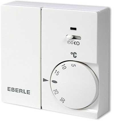 Eberle Funksender RTR - Weiß - Funkthermostat - Wandmontage - Modern - Programmierbar - Mechanischer Drehknopf - Batteriebetrieben - Zigbee