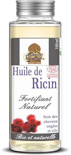 Huile de Ricin ECOCERT 100% BIO – Croissance et Résistance des cheveux – Certifiée par Référentiel Cosmos GreenLife – Qualité Unique – 100ml