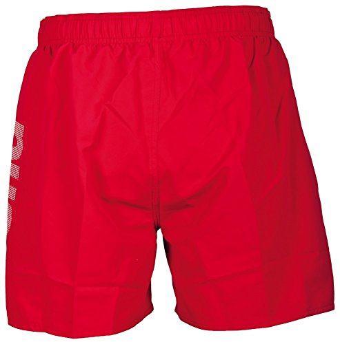 arena herr badshorts basic logo boxer (snabbtorkande, sidofickor, dragsko, mjukt material) Red-white (41) Medium