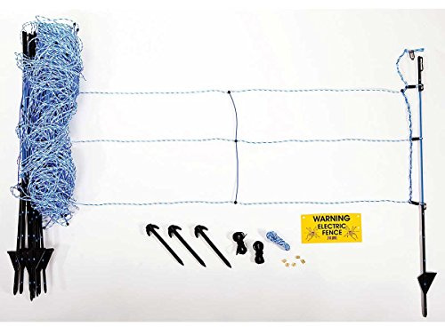 AKO fencing WildNet Wildschweinabwehrnetz (Länge 50 m , Farbe weiß/blau, 12 Fiberglaspfähle mit Einzelspitze, TriCond-Leiterdrähte, Weidenetze, Wildabwehrnetze) 27215