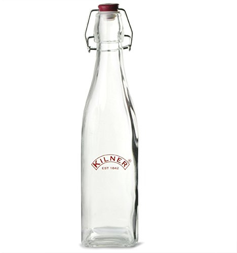 Kilner Square Clip Top Bottle 550ml Preservation Bottle, Decanting Bottle, Olive Oil Bottle, Vinaigrette Bottle, Salad Dressing Bottle, Cordial Bottle, Still Lemonade Bottle, Sloe Gin Bottle