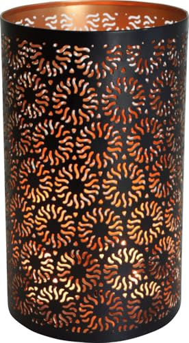 GURU SHOP Runde Metall Windlicht Leuchte, Passend Für Teelicht Kerzen Oder als Deckenlampe Verwendbar - Modell 5, Size:35 cm
