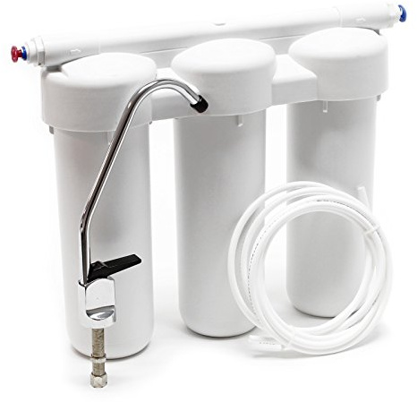 Naturewater NW-PRG03 Filtre à eau potable Sous évier – 395 x 155 x 360 mm – 3 Étapes – 360 L/h – avec Cartouche PP Sédiments et Charbon actif – Filtration Purification Bactéries Pesticides