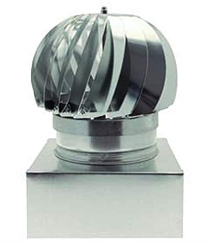 Aspirateur de cheminée pivotant en acier zingué, carré, gris