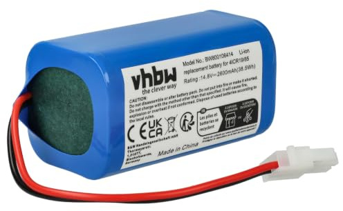vhbw Batería Recargable Compatible con Ecovacs CEN 540 | KK8, N79S, V7, V780, V7S aspiradora, robot limpieza (2600 mAh, 14,8 V, Li-Ion)