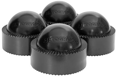 Artograph Pack of 4 PadPucks, Stackable Rubber Stands for LightPad, Tablet, or Drawing Board, Desk Riser for Tilting, Includes Mesh Storage Bag