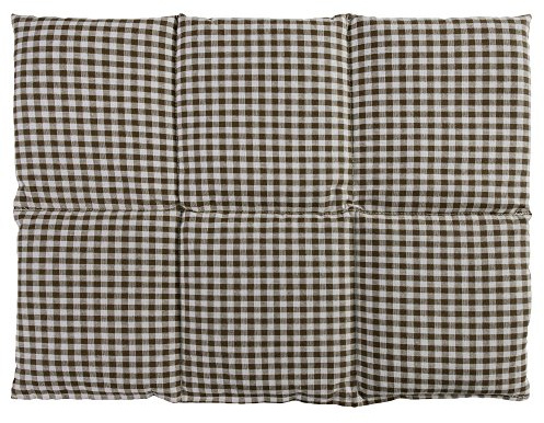 Coussin aux graines de lin 40x30 - Bouillotte sèche - Coussin thermique - Compresse froide (6 compartiments; Design: brun et blanc)