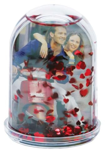 Dorr Hohe Snow Globe mit Herzen Bilderrahmen – rot