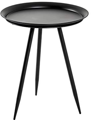 HAKU Beistelltisch rund schwarz Metall runder Couchtisch klein - Maße: H 54 x Ø 44 cm Style: Modern