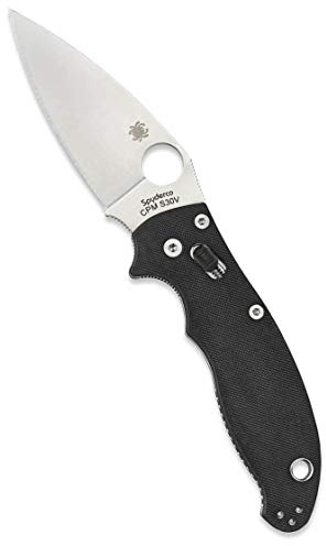 Spyderco Manix 2 Plain Edge Folding Knife, Black/Silver