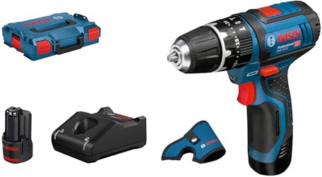 Bosch Professional 12V System sladdlös slagborrskruvdragare GSB 12V-15 (inkl. 2x 2,0 Ah-batteri, snabbladdare GAL 12V-40, hölster, i L-BOXX)
