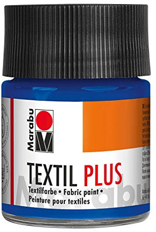 Marabu Textil Plus Azul ultramarino Cobertura Completa para Telas oscuras, Adecuada para Pintura impresión de Tela, después de la fijación, Lavable hasta 40 °C, Outremer Foncé, 50 ml (Pack of 1), 50