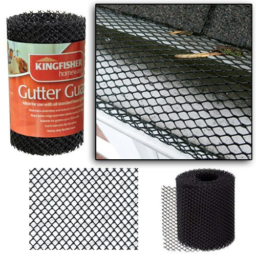 Kingfisher Heavy Duty 3M Roll Gutter Guard Plastic Mesh Roof Filter 10ft Guttering Cover Stops Leaf Debris Blockage Drain Pipe Protection Easy Installation