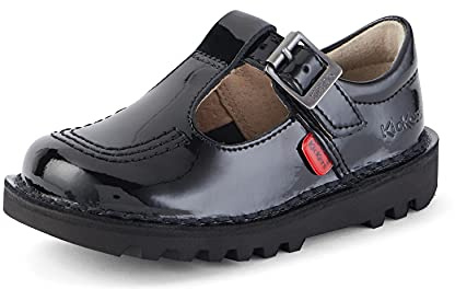 Kickers Girl's Kick T Bar Black School Shoes | Classic & Stylish | Extra Comfortable | Premium Quality, Black, 4 UK Child