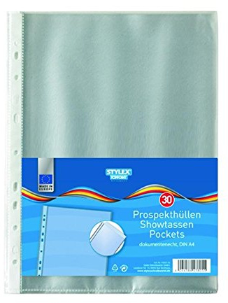 30 prospekfodral DIN A4 genomskinliga skal