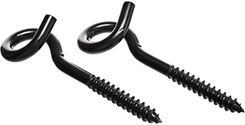 Bulk Hardware BH00287 Paquet de 2 Crochets à visser queue de cochon 130 mm Verni Noir