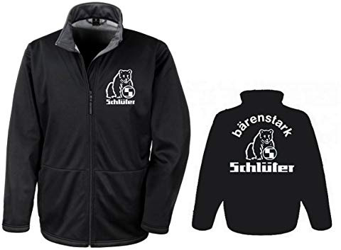 Schlüter Softshell-Jacke Herren, Langarm, Brust- und Rückendruck | 339_282 | Schwarz | Größe M