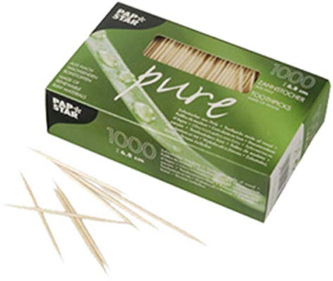 'PAPSTAR 12739 palillo de dientes, de madera, redondo, lnge: 65 mm