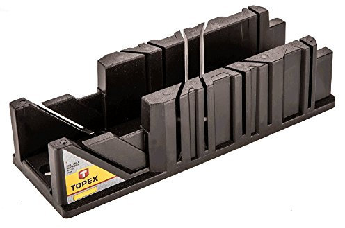 TOPEX Gehrungslade Gehrungsblock 295 x 80 x 70 mm Kunststoff, zum Schneiden von Holzwinkeln, 22.5°/45°/90° Schnittwinkel, Gehrungssäge mit Führung