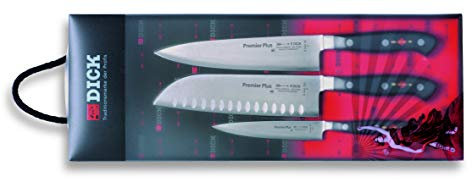 F. DICK Messerset, Premier Plus Eurasia (Gyuutoo Messer, Santoku, Officemesser, X50CrMoV15 Stahl, nichtrostend, 56° HRC) 81088000