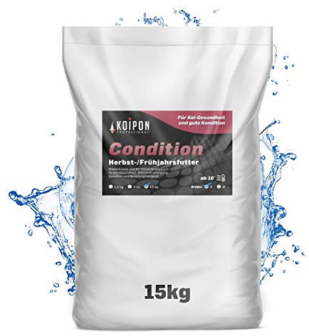 KOIPON Condition 15 kg 3mm Fischfutter Pellets Frühjahr & Herbst schwimmend, Teichfutter für japanische Koi, Koifutter als Goldfischfutter geeignet
