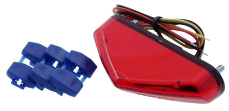 PW Rücklicht LED Motorrad, rotes Glas mit Nummernschildbeleuchtung, Quad, Roller
