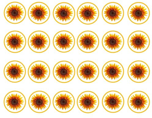 48 Sunflower Cake Decorations, Sunflowers Cake Topper Mothers Day Gift, Edible Flowers For Cakes