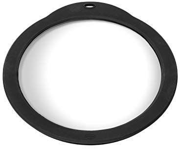 RÖSLE Frischhaltedeckel aus Glas, Glasdeckel mit Silikonrand zum Verschließen von Schüsseln und Töpfen, spülmaschinengeeignet, 16 cm Durchmesser, Transparent/Schwarz