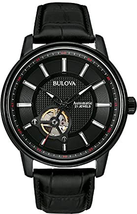 Bulova Men's 98A139 Automatic Analog Display Japanese Quartz Black Watch