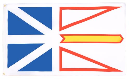 AZ FLAG Bandiera Terranova e Labrador 150x90 cm Poliestere 100D 2 Occhielli | Uso interno ed esterno bandiera decorativa della Terranova e Labrador Newfoundland and Labrador con occhielli metallici