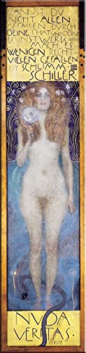 time4art Gustav Klimt NUDA Veritas Print Canvas Bild auf Keilrahmen Leinwand Verschiedene Größen 120x30cm