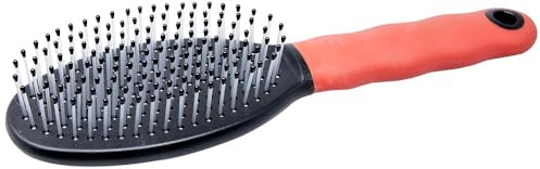 Ferplast Spazzola per Cani - Pelo Corto, Medio e Lungo - Setole Morbide, Testine Arrotondate - Impugnatura Ergonomica Morbida - Misura M, Rosso