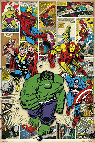 Grupo Erik Poster Marvel Comic-Here Come The Heroes