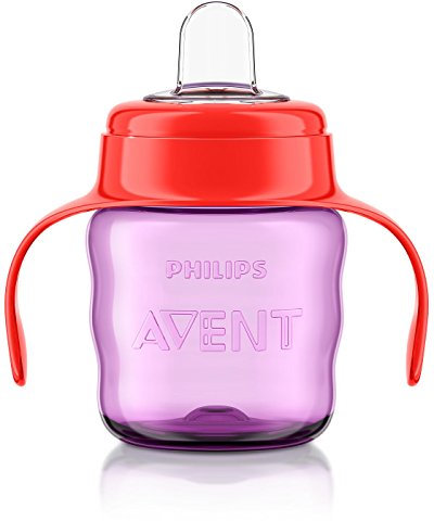 Philips Avent Easy Sip Spout Cup with Handle, 200 ml, Pink/Purple - SCF551/13