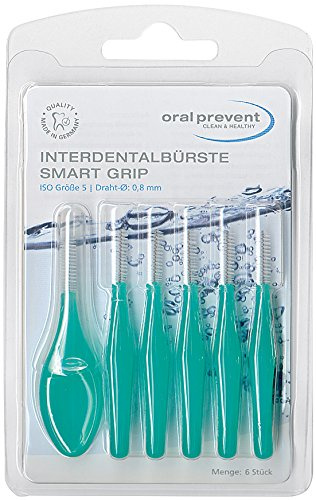 Oral Prevent Interdentalbürsten Smart Grip grün - Draht: 0,80 mm | 1 Blister mit 6 Stück