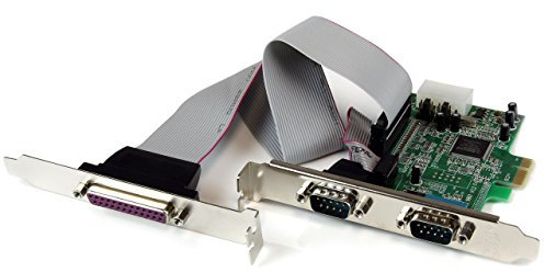StarTech.com Tarjeta Adaptadora PCI Express PCIe de 2 Puertos Serie y 1 Paralelo RS232 UART 16550 Serial - 2x DB9 Macho - 1x DB25 Macho