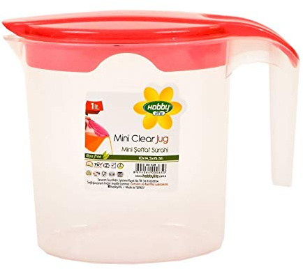 Quality Plastic 1 Litre Multi Purpose Jug with Lid in White by Hobby