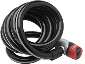 Burg-Wächter Lucchetto per bicicletta con chiave, lucchetto a spirale 1650 180 REFLEX con staffa, dispositivo antifurto, lucchetto con cavo in acciaio, lungo 180 cm, Ø 15 mm.