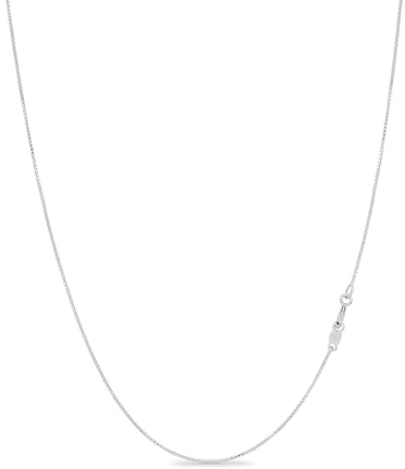 KEZEF Collier Chaîne Maille Box en Argent Sterling 925 | Disponible en Or 14k, Or Rose & Argent - Tailles 30cm à 60cm pour Femmes, Hommes