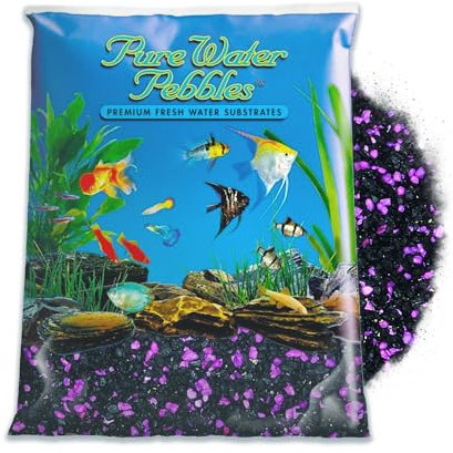 Pure Water Pebbles Blakberry Glo Aquarium Gravel - 5 lbs - Non-Toxic, Colorfast, Vibrant Substrate for Aquariums, Terrariums, Ponds & Crafts