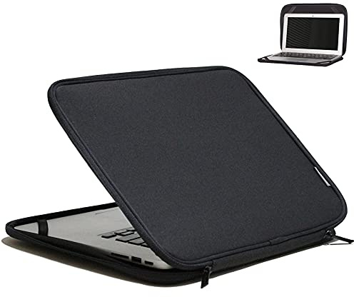 Inntzone Laptop Sleeve 13.3 Inch Foldable Slim Case Lightweight Bag Notebook Computer Carrying Flip Cover (Black)