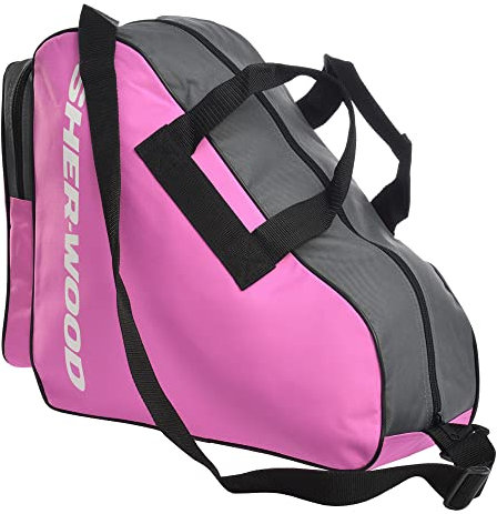 Sherwood Schlittschuhtasche, Inliner-Tasche für Erwachsene und Kinder, Eishockey-Bag, ideal für Rollschuhe und Eislaufschuhe (Rosa)