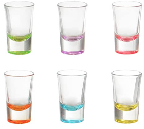 KASANOVA Set Bicchieri per liquore Pasabahce, 6 Pezzi in Vetro Multicolore